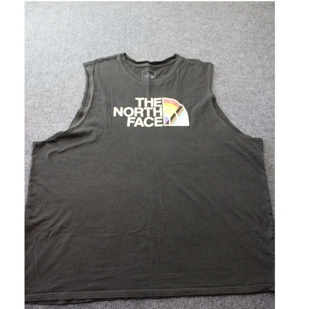 The North Face Mens XL Black Pride Rainbow Logo Sleeveless Muscle Tee Tank Top